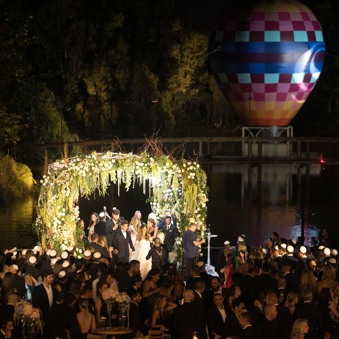 Wedding ceremony at dusk